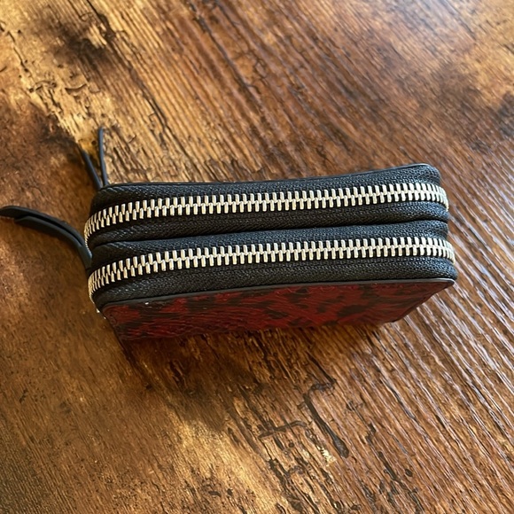 ALLSAINTS Nantes Leather Cardholder Red Snakeskin Leather - Picture 3 of 9